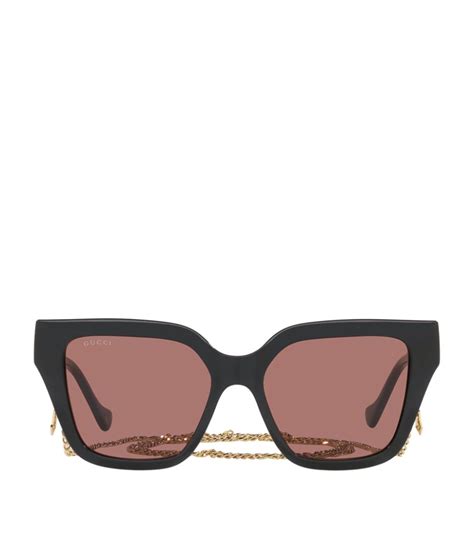 gucci rectangular sunglasses with chain|authentic gucci sunglasses sale.